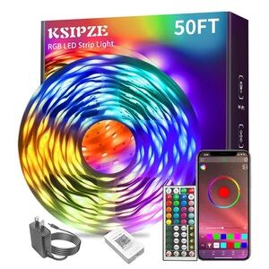 KSIPZE RGB LED Strip Light 50FT